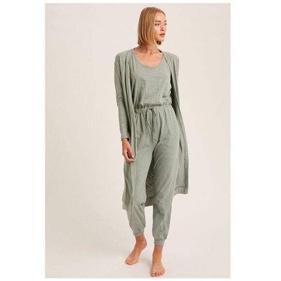 𝅺textured cotton jumpsuit & long cardigan knit sets - Picture 3 of 16